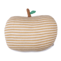 Coussin Pomme rayé moutarde